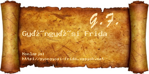 Gyöngyösi Frida névjegykártya